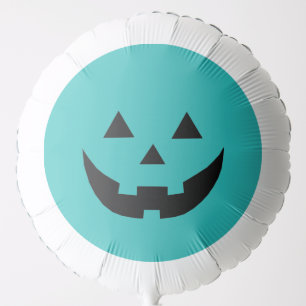 Spooky teal Jack o lantern pumpkin fun Halloween Balloon