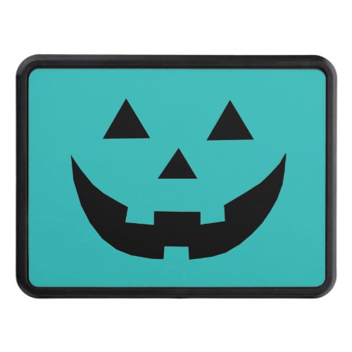 Spooky teal jack o lantern pumpkin Halloween Hitch Cover