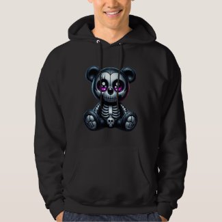 Spooky Teddy Bear skull Design Hoodie