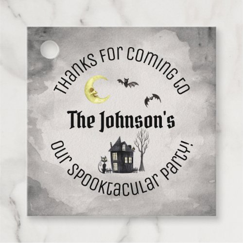 Spooky Thanks for Coming Costume Party Halloween Favor Tags