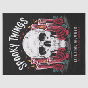 Spooky Things Appreciation Society Skull Roses Tissue Paper