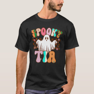 Spooky Tia Halloween Aunt Ghost Costume Retro Groo T-Shirt
