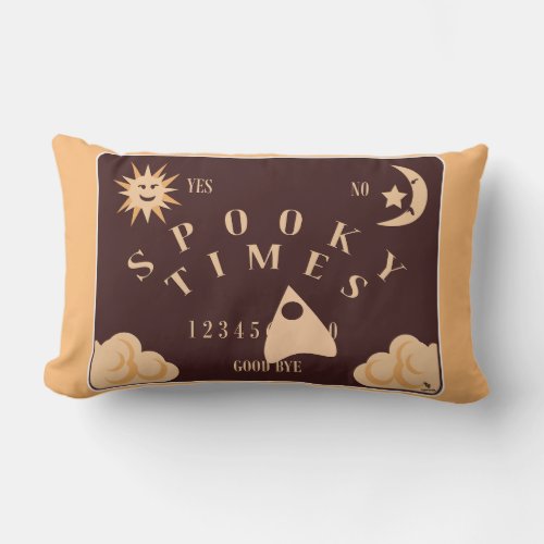 Spooky Times Spirit Board Scary Art Lumbar Pillow
