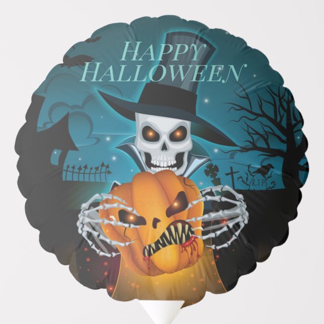 Spooky Top Hat Skeleton Balloon (Front)