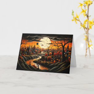 Spooky Town After Dark - Happy Halloween Card