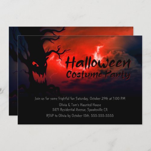 Spooky Tree Halloween Costume Party Invitation