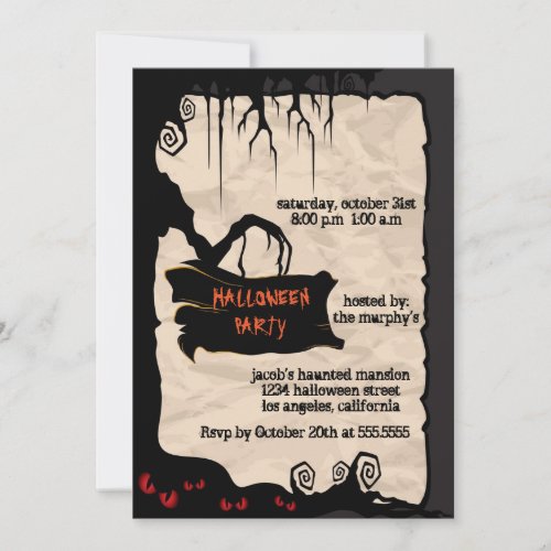 Spooky Tree - Halloween party invitation