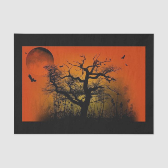 Spooky Tree Halloween Tissue Paper (Front)