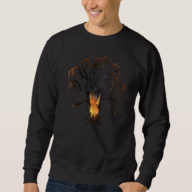 Spooky Tree Haunted Forest  Halloween Sweatshirt (Front)