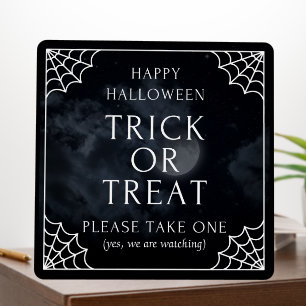 Spooky Trick or Treat Halloween Candy Sign