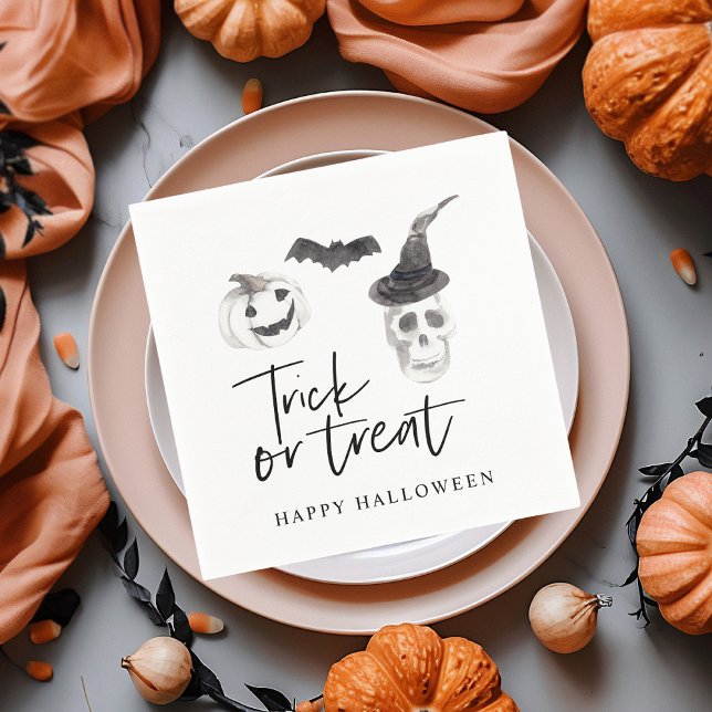 Spooky Trick or Treat | Halloween Party  Napkins (Creator Uploaded)