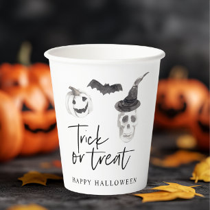 Spooky Trick or Treat Halloween Party Paper Cups