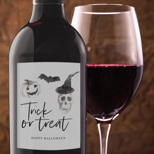 Spooky Trick or Treat  Halloween Party  Wine Label