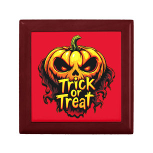 Spooky "Trick or Treat" Pumpkin Halloween Art Gift Box