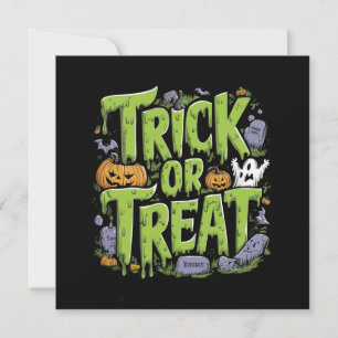Spooky Trick or Treat Slime Halloween Invitation