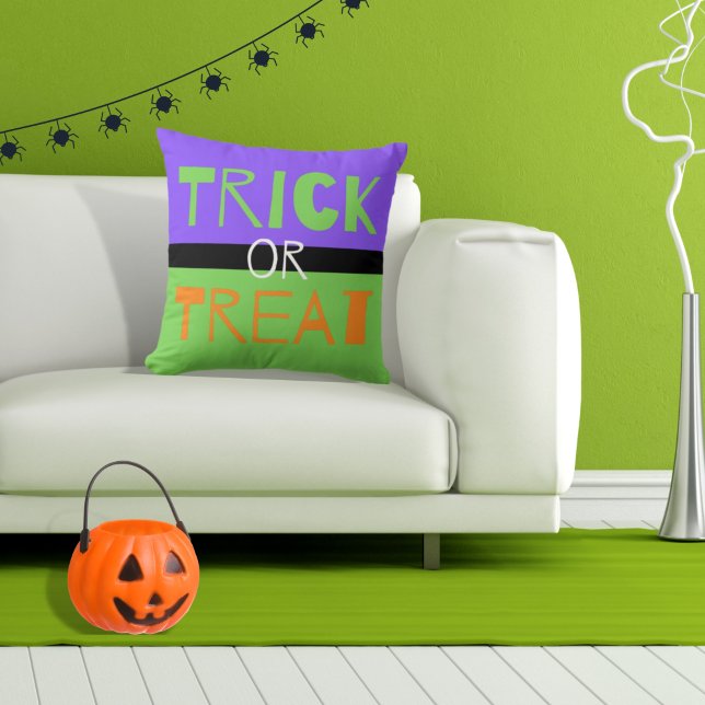 Spooky Trick or Treat Throw Pillow (Creator Uploaded)