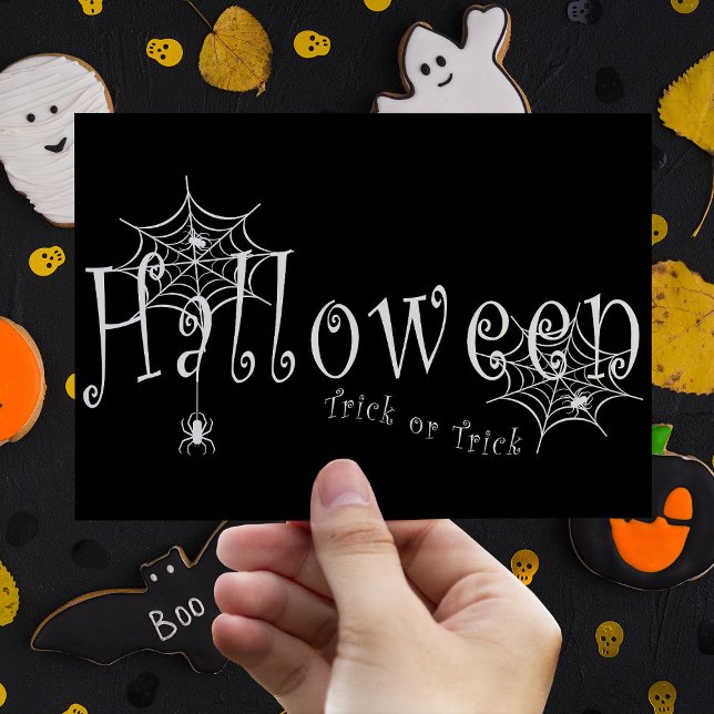 Spooky Trick or Trick Halloween Spider Design Postcard (Creator Uploaded)