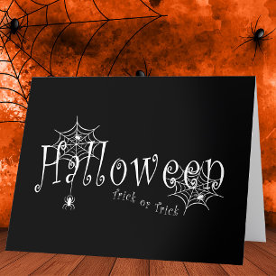 Spooky Trick or Trick Halloween Spider Design Thank You Card