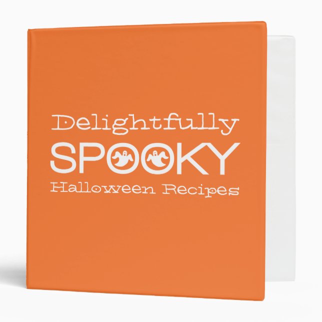 Spooky Typography Binder (1.5 inch), Orange/White (Front/Inside)