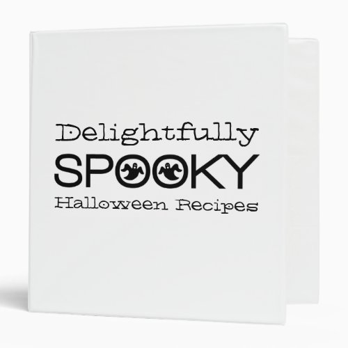 Spooky Typography Binder 15 inch White  Black