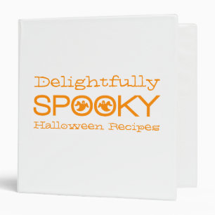Spooky Typography Binder (1.5 inch), White/Orange