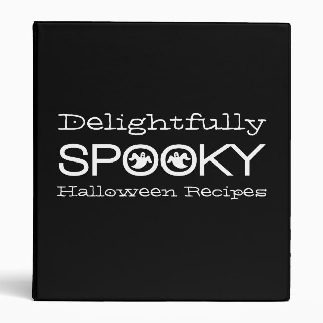 Spooky Typography Binder (1 inch), Black & White (Front)