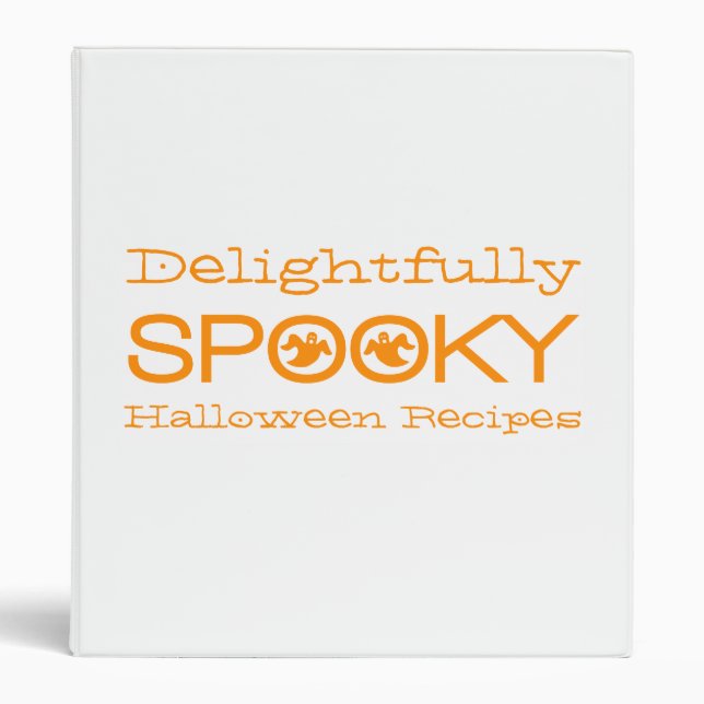 Spooky Typography Binder (1 inch), White & Orange (Front)
