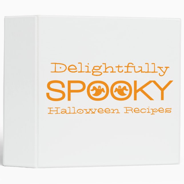 Spooky Typography Binder (2 inch), White & Orange (Front/Spine)