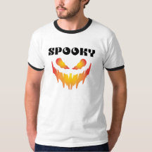 Spooky Typography Halloween Basic Ringer T-Shirt