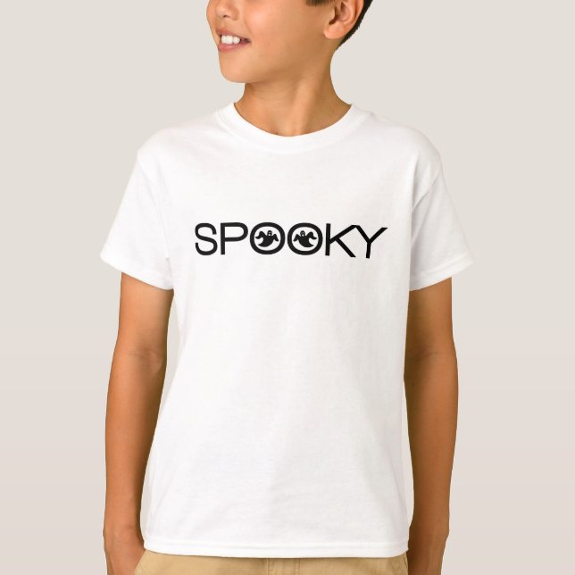 Spooky Typography Halloween Girl's Tee (Front)
