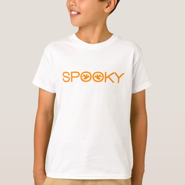Spooky Typography Halloween Girl's Tee (Front)