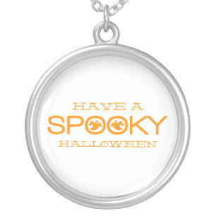 Spooky Typography Halloween Necklace