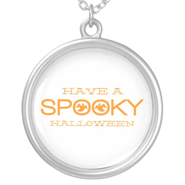 Spooky Typography Halloween Necklace (Front)