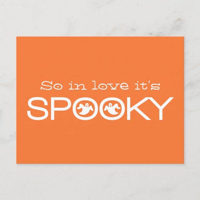 Spooky Typography Halloween Save the Date Postcard (Front)