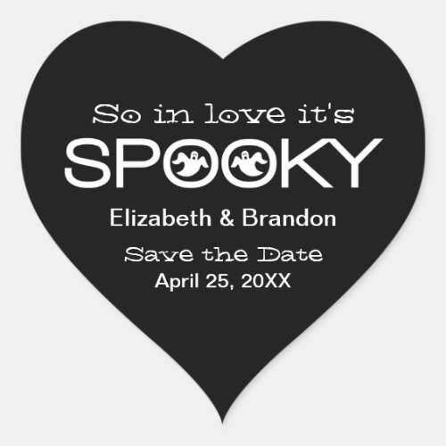 Spooky Typography Halloween Save the Date Stickers