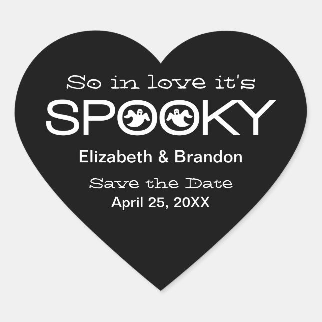 Spooky Typography Halloween Save the Date Stickers (Front)