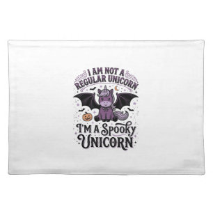 Spooky Unicorn Halloween Vintage Engraving Shirt_1 Cloth Placemat