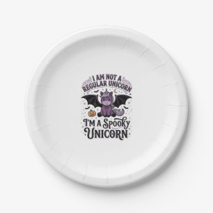 Spooky Unicorn Halloween Vintage Engraving Shirt_1 Paper Plates
