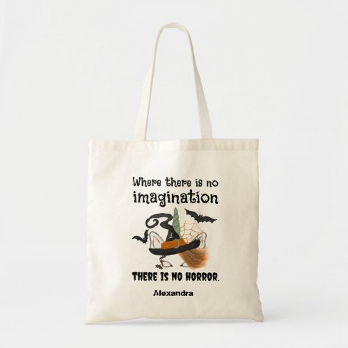 Spooky Unicorn Witch Halloween Trick or Treat Tote Bag