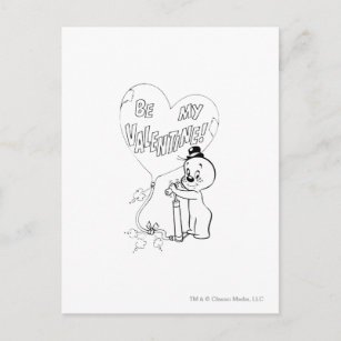 Spooky Valentine Balloon Holiday Postcard