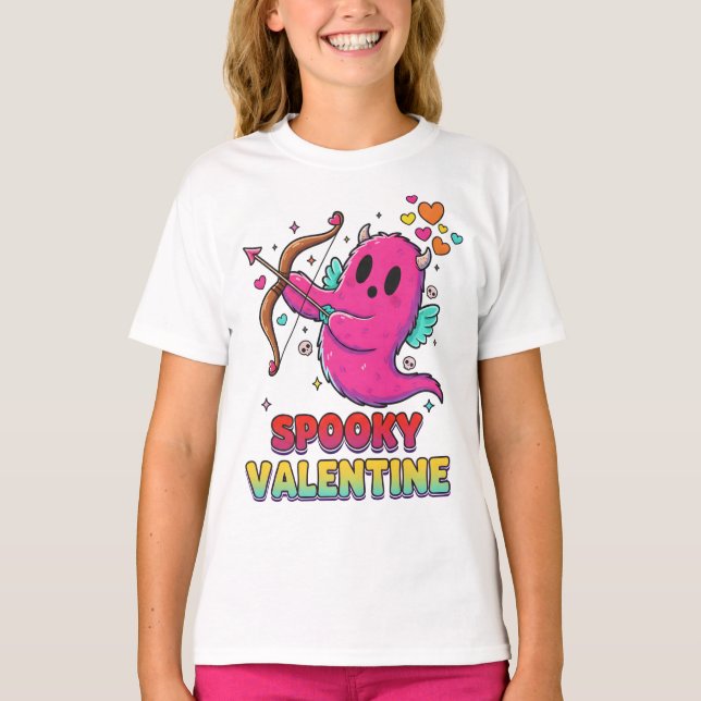 Spooky Valentine Cupid Ghost Shirt (Front)