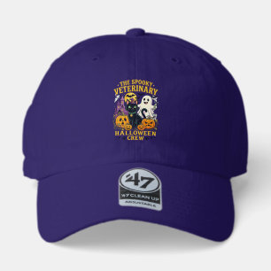 Spooky Veterinary Halloween Crew Black Cat Ghost P 47 Brand Hat