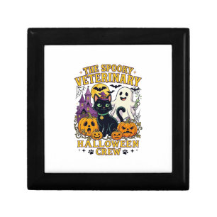 Spooky Veterinary Halloween Crew Black Cat Ghost P Gift Box