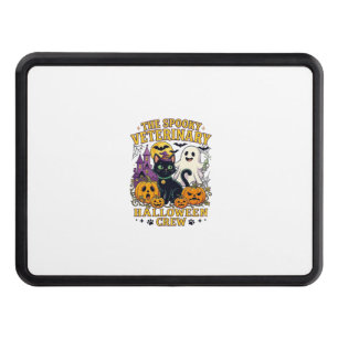 Spooky Veterinary Halloween Crew Black Cat Ghost P Hitch Cover