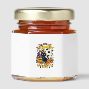 Spooky Veterinary Halloween Crew Black Cat Ghost P Honey Jar Favors