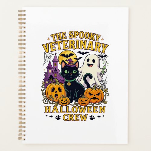 Spooky Veterinary Halloween Crew Black Cat Ghost P Planner