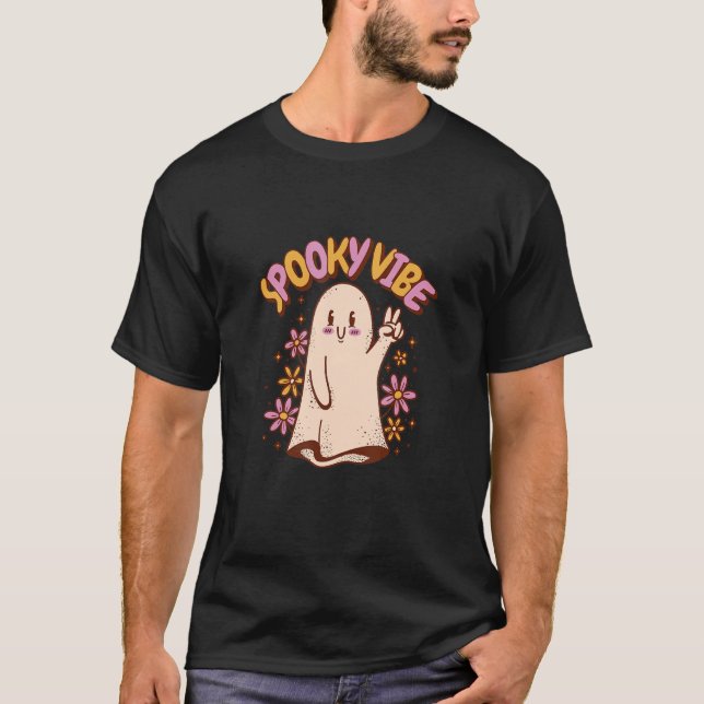 Spooky Vibe Ghost T-Shirt (Front)