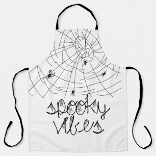 Spooky Vibes Abstract Spiders Apron