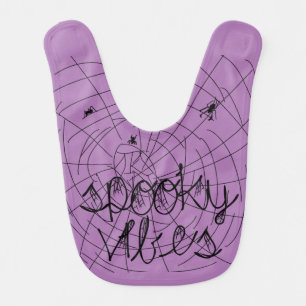 Spooky Vibes Abstract Spiders Baby Bib