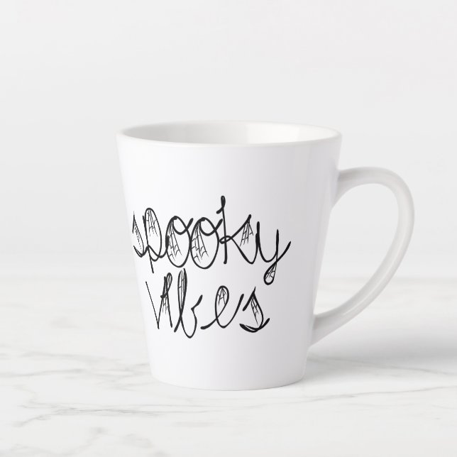 Spooky Vibes Abstract Spiders     Latte Mug (Right)